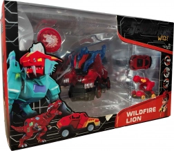 Screechers Wild! coffret de véhicules transformables Wildfire Lion – lion et dinosaure