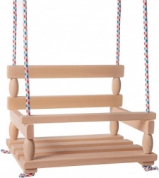 Balançoire en bois pour intérieur et jardin, naturelle 38 × 30 cm, charge 80 kg