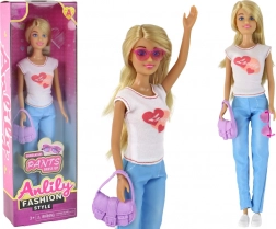 Poupée Anlily aux longs cheveux blonds avec accessoires – Blanc