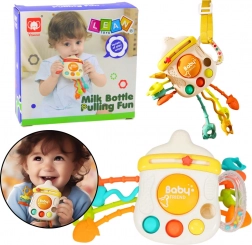 Jouet sensoriel hochet et anneau de dentition en forme de biberon 3-en-1