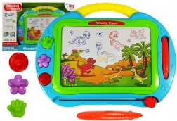 Grande ardoise magnétique turquoise avec tampons