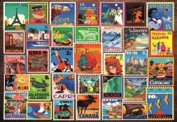 Puzzle Ravensburger Timbres des quatre coins du monde 200 pièces