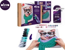 Okto peinture par numéros et modélisation 3D – tableau Fashion Corgi 30 × 40 cm