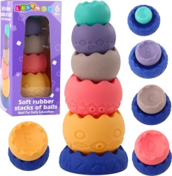 Tour sensorielle en silicone souple avec chiffres – ensemble éducatif 6 pièces