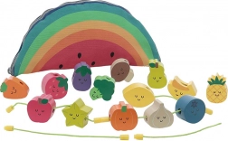 Perles enfilables en bois fruits et légumes