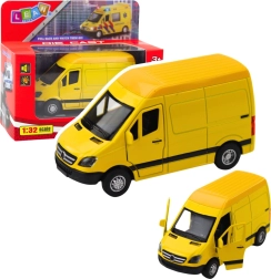 Camionnette en métal 1:32 à rétrofriction, lumières et sons – jaune