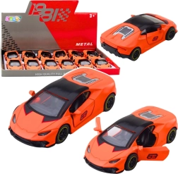 Voiture de sport métallique 1:43 à propulsion à remontoir, orange