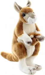 Kangourou en peluche avec bébé 23 cm écoresponsable
