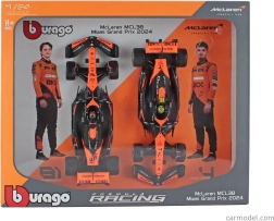 Bburago 1:43 McLaren MCL38 2024 – double pack Norris et Piastri