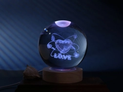 lampe cristal sphère love 10 cm 1,5 w