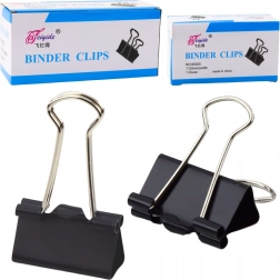 Trombones de bureau universels, acier ressort, noirs, 25 mm, 12 pièces