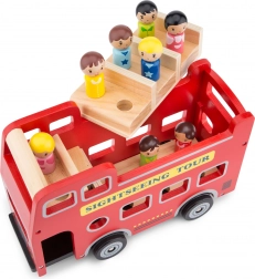 Autobus urbain rouge avec figurines