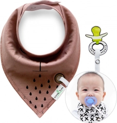 Bavoir/banane pour bébé marron avec attache-tétine