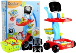 Chariot médical avec accessoires, 22 pièces