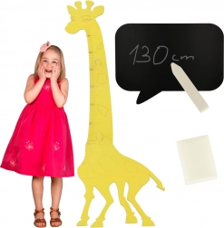Toise en bois girafe jaune