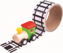 Ruban adhésif avec rails et petit train en bois Bigjigs Toys