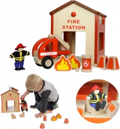 Mini caserne de pompiers en bois Masterkidz