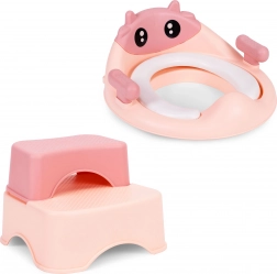 Siège de toilette pour enfants rose avec marchepieds ECOTOYS