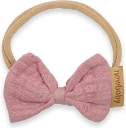 bandeau pour nourrissons New Baby en mousseline rose