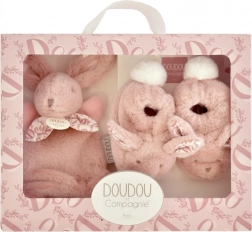 Doudou Coffret Cadeau - Lapin en peluche et chaussons