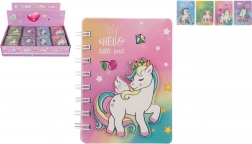 Carnet à spirale motif licorne 9,5 × 12 cm