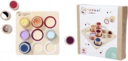 Planche tactile Montessori avec 9 cylindres sensoriels