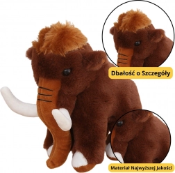 Mammouth en peluche brun 20 cm