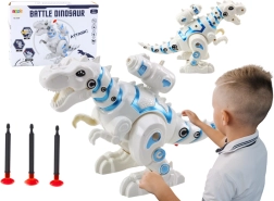 Dinosaure robotique avec lance-fléchettes blanc