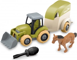Tracteur à visser avec remorque pour chevaux – kit de construction pour enfants 3+