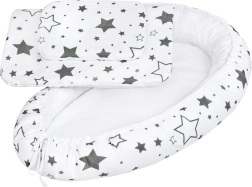 Nid douillet de luxe avec couette pour bébé New Baby étoiles grises