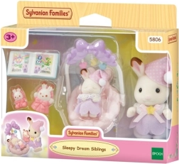 Sylvanian Families frères et sœurs endormis – lapins chocolat