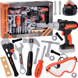 Grande trousse pour petits bricoleurs avec perceuse, marteau et clé