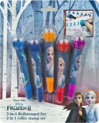 Set de tampons 2-en-1 Frozen – feutres créatifs avec tampon rouleau