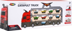 Set 3-en-1 – camion avec plateforme et catapulte pour petites voitures, 3+
