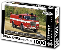 Puzzle Retro-Auta Škoda 706 RTH CAS 25 camion de pompiers 1000 pièces