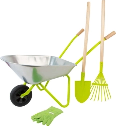 Set de jardinage pour enfants avec brouette, pelle, râteau et gants SMALL FOOT