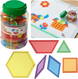 MASTERKIDZ mosaïque Montessori tangram en formes géométriques transparentes, 140 pcs