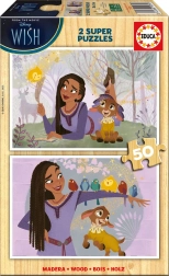 EDUCA puzzle en bois Souhaits 2 × 50 pièces