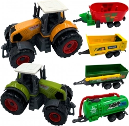 Woopie mini set de ferme – tracteurs avec remorques