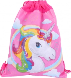 Sac d’école pour chaussures motif licorne rose 35 x 27 cm