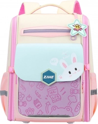 Sac à dos scolaire pastel avec lapin et sangle de poitrine 21L