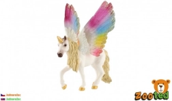 Licorne en plastique avec ailes arc-en-ciel 13 cm