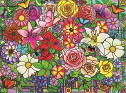 Puzzle Ravensburger Monde fleuri Tiffany XXL 100 pièces