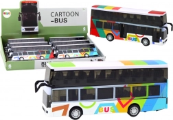 Autobus métallique coloré à deux étages avec moteur à inertie, lumières et sons