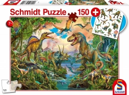 Puzzle dinosaures 150 pièces + tatouages SCHMIDT