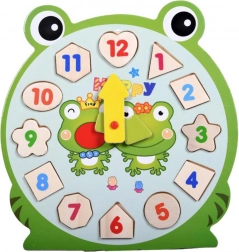 Horloge en bois puzzle grenouille
