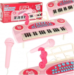 Piano interactif pour enfants avec micro 37 touches rose