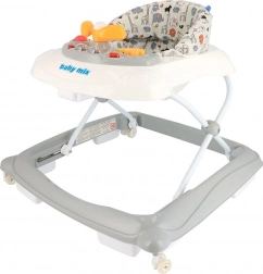 Trotteur pour bébé BABY MIX avec roulettes en silicone, gris