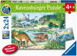 Puzzle Monde des dinosaures 2x24 pièces de Ravensburger