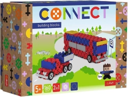 Jeu de construction Connect 2-en-1 bus et voiture avec remorque Trefl